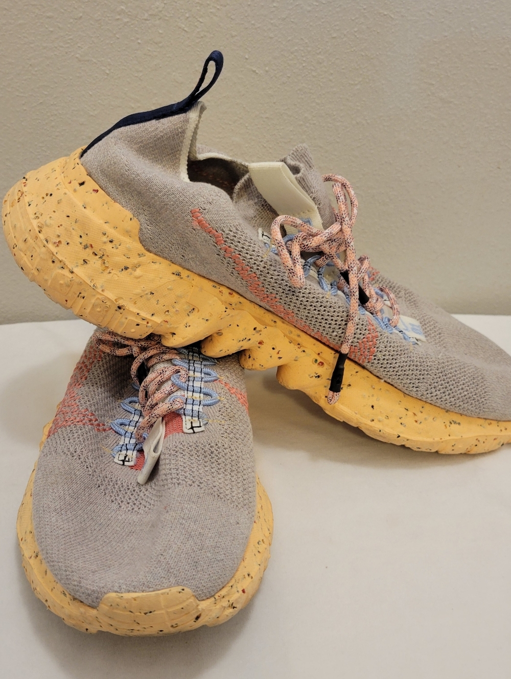 Nike Cream and Blue Men's Sneaker Interior Detail